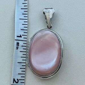 Sterling Silver Locket  with Pink Mother of Pearl